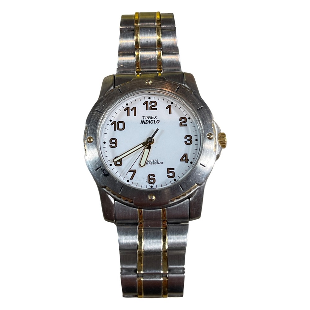 Vintage Timex Indiglo Two-Tone Stainless Steel Watch - As Is
